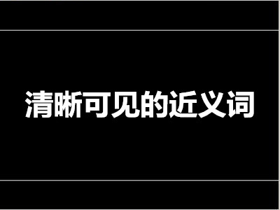 清晰可见的近义词