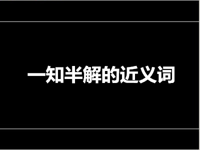 一知半解的近义词