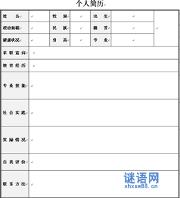应届毕业生简历