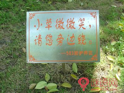 公园草地标语大全